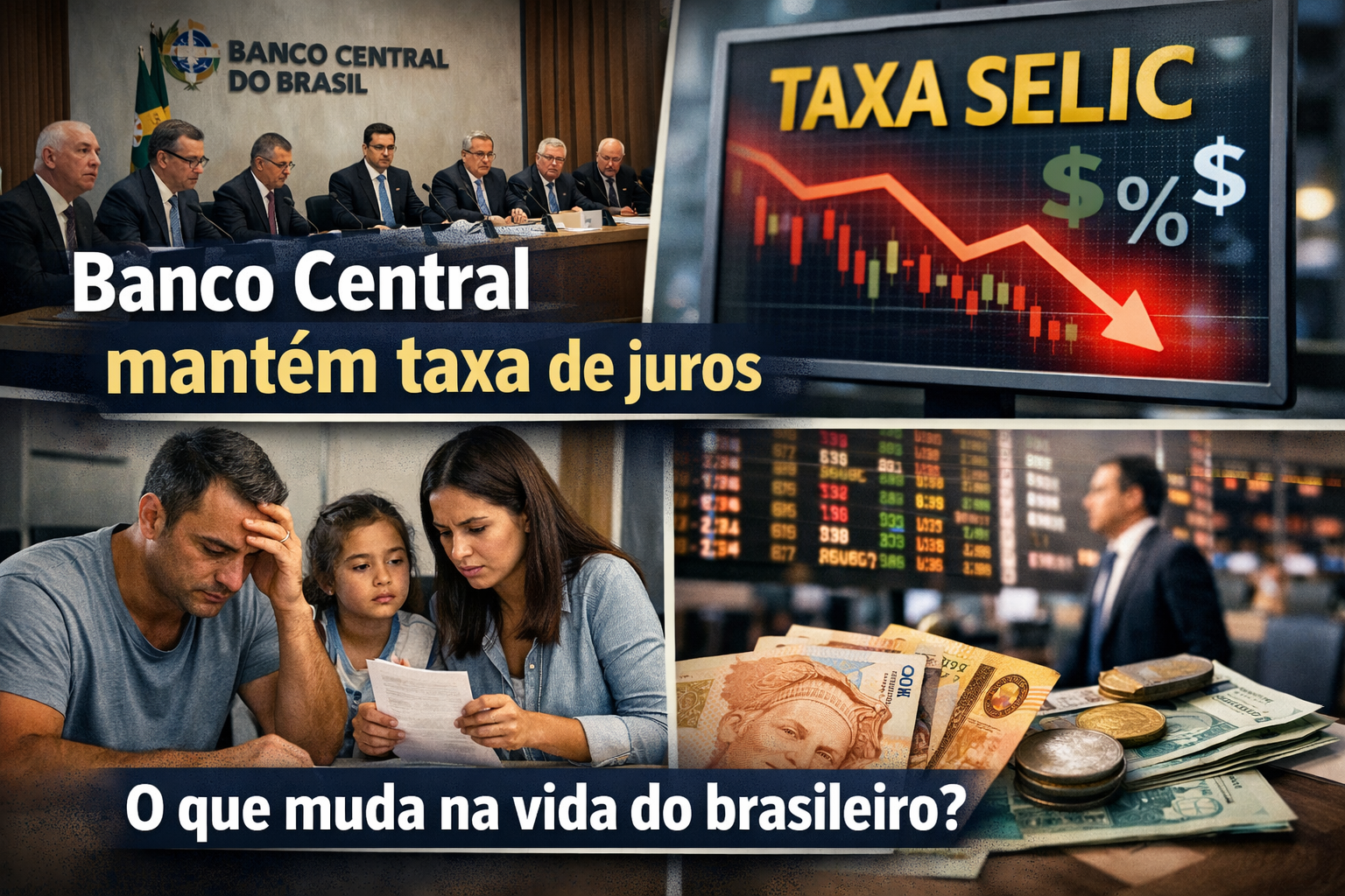 Banco Central do Brasil&nbsp;decide manter taxa de juros: o que isso muda na vida do brasileiro?