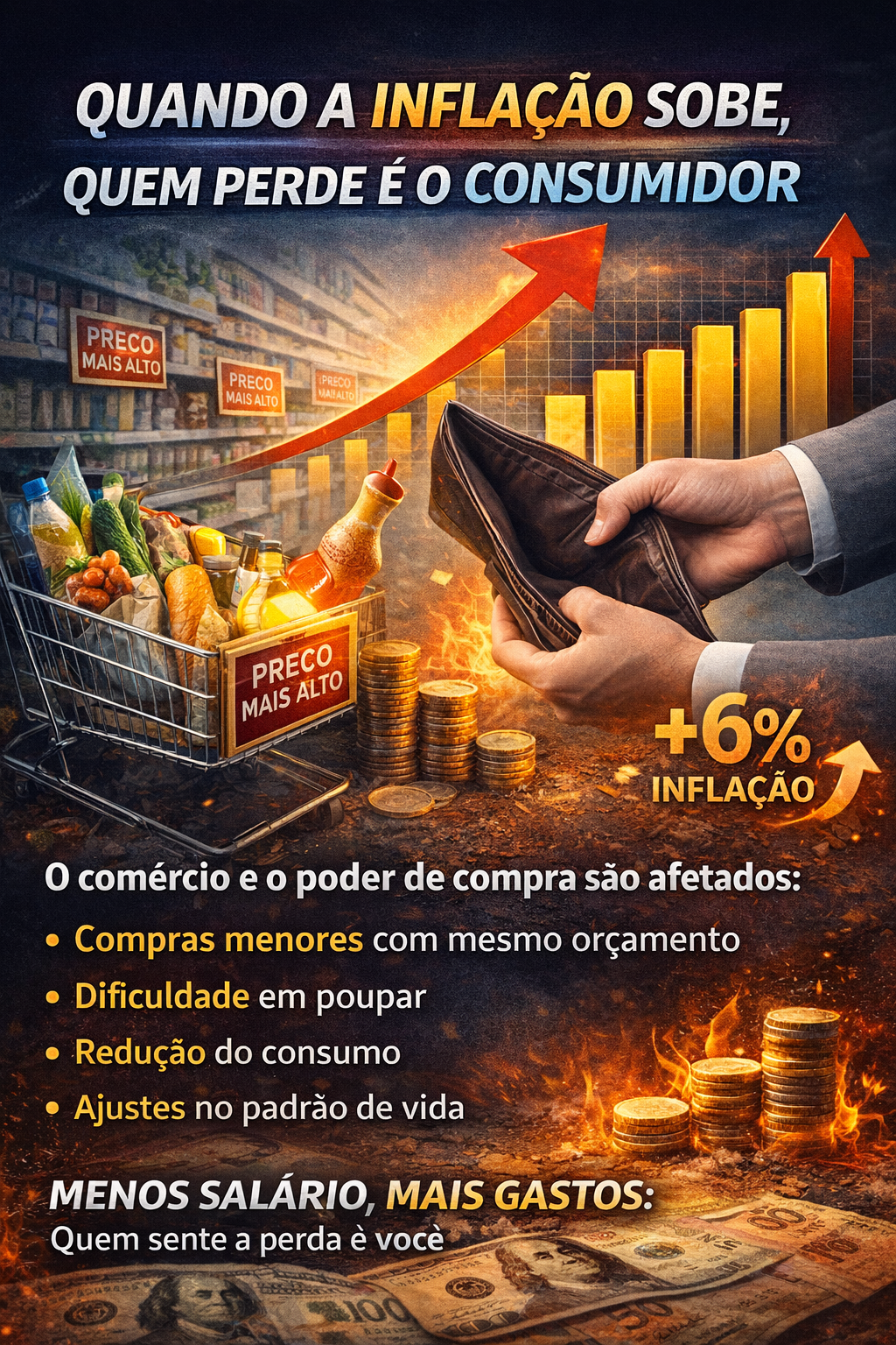 Quando a inflação sobe, quem perde é o consumidor