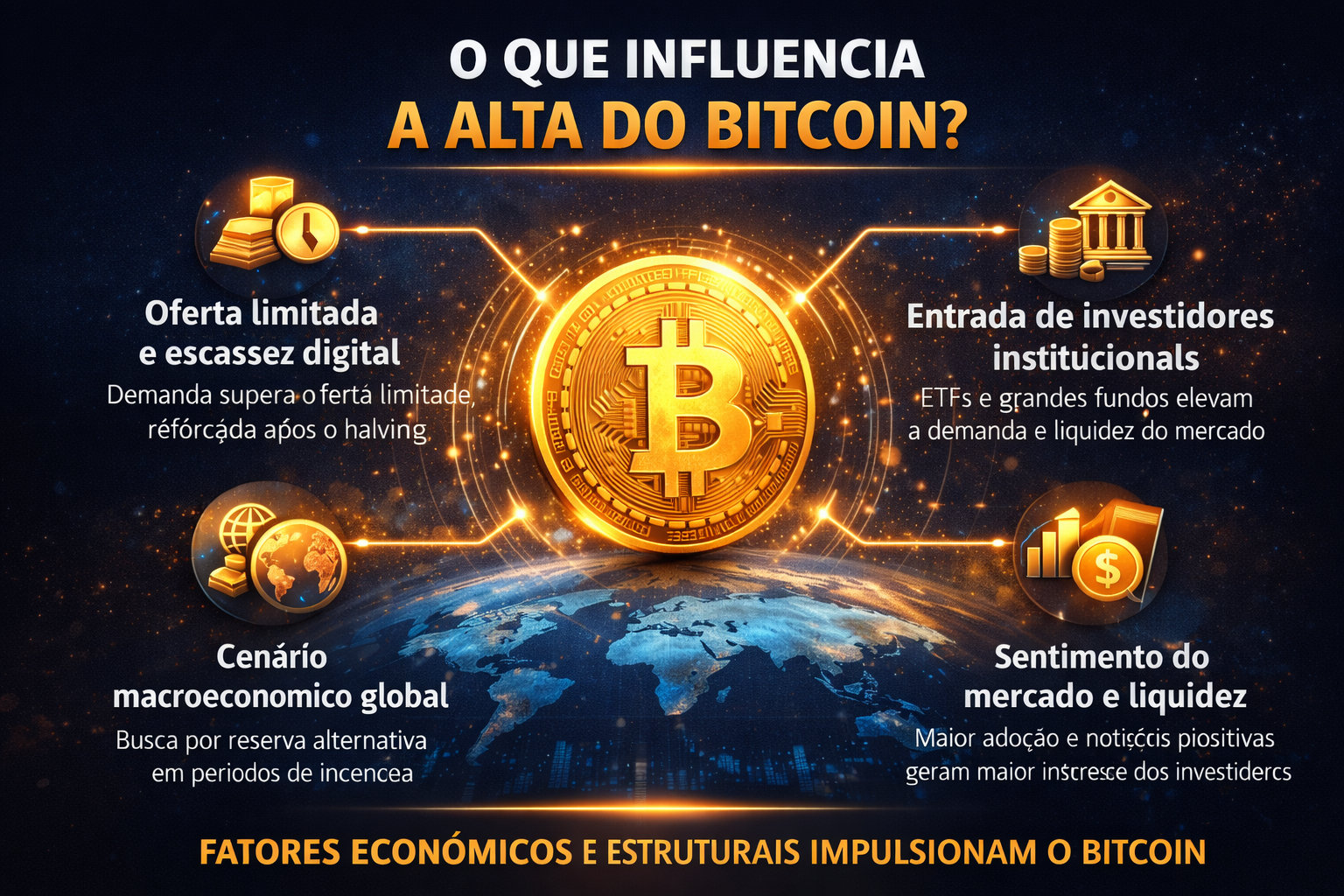 O que influencia a alta do Bitcoin? Entenda os principais fatores