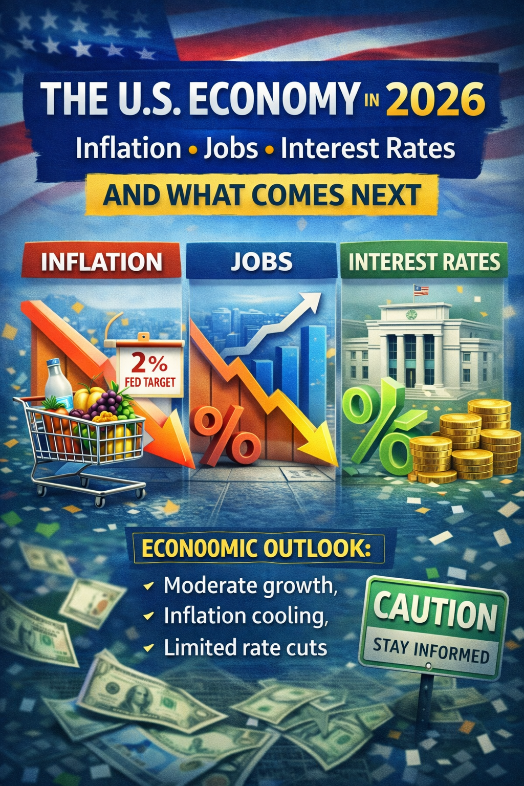 The U.S. Economy in 2026: Inflation, Jobs, Interest Rates, and What Comes Next