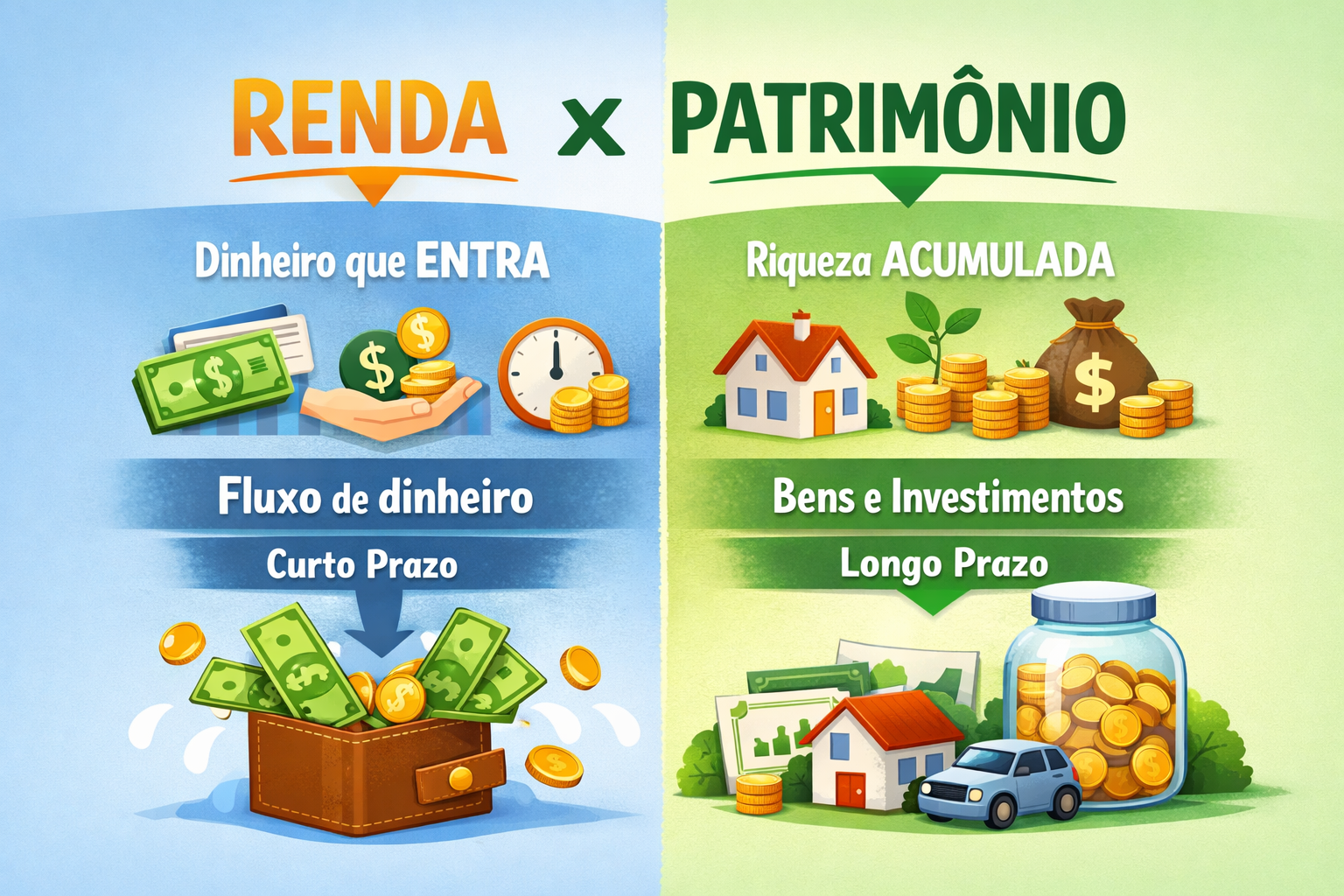 Patrimônio x Renda: qual a diferença e por que isso muda sua vida financeira?