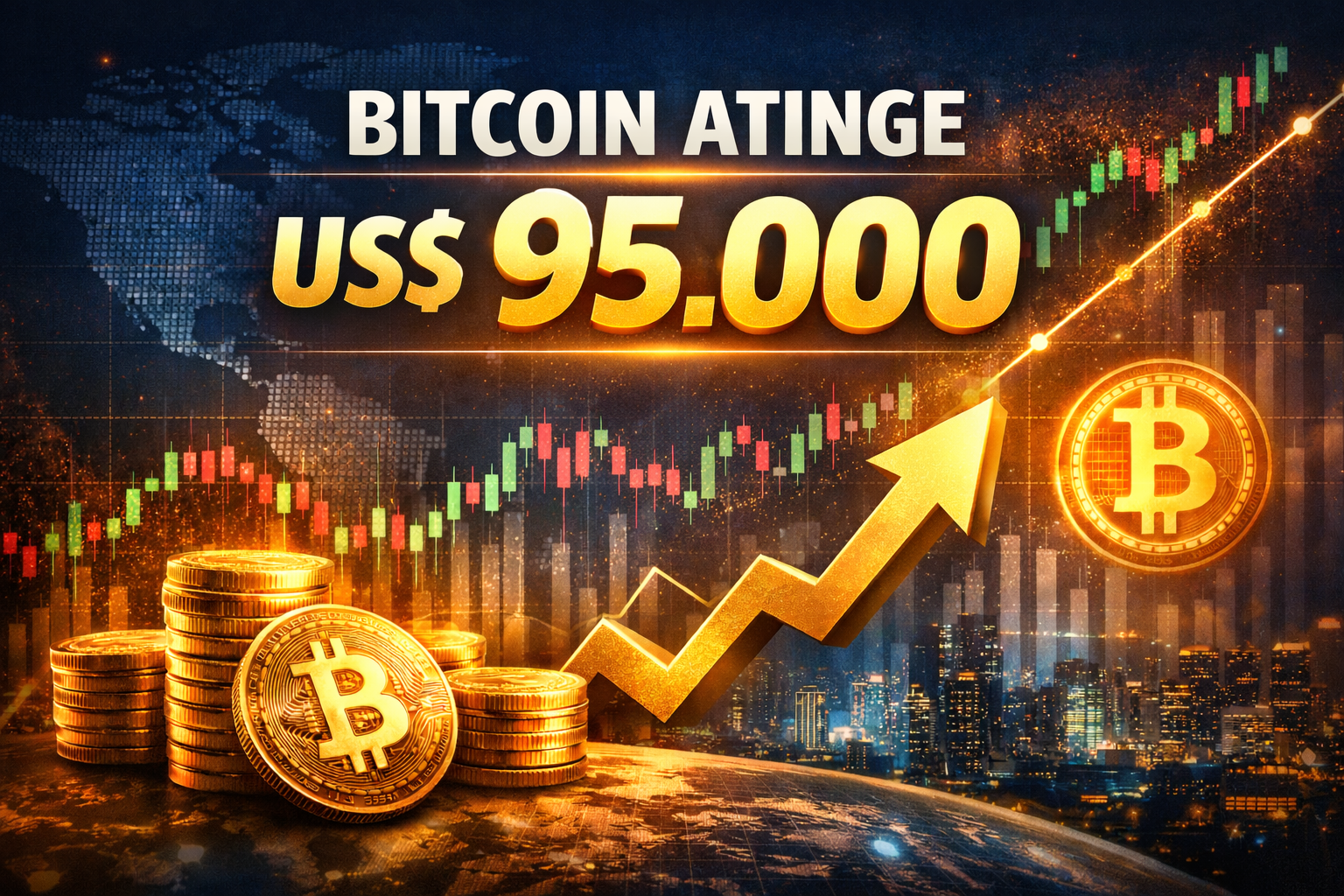 Bitcoin atinge US$ 95.000 e reforça força do mercado cripto