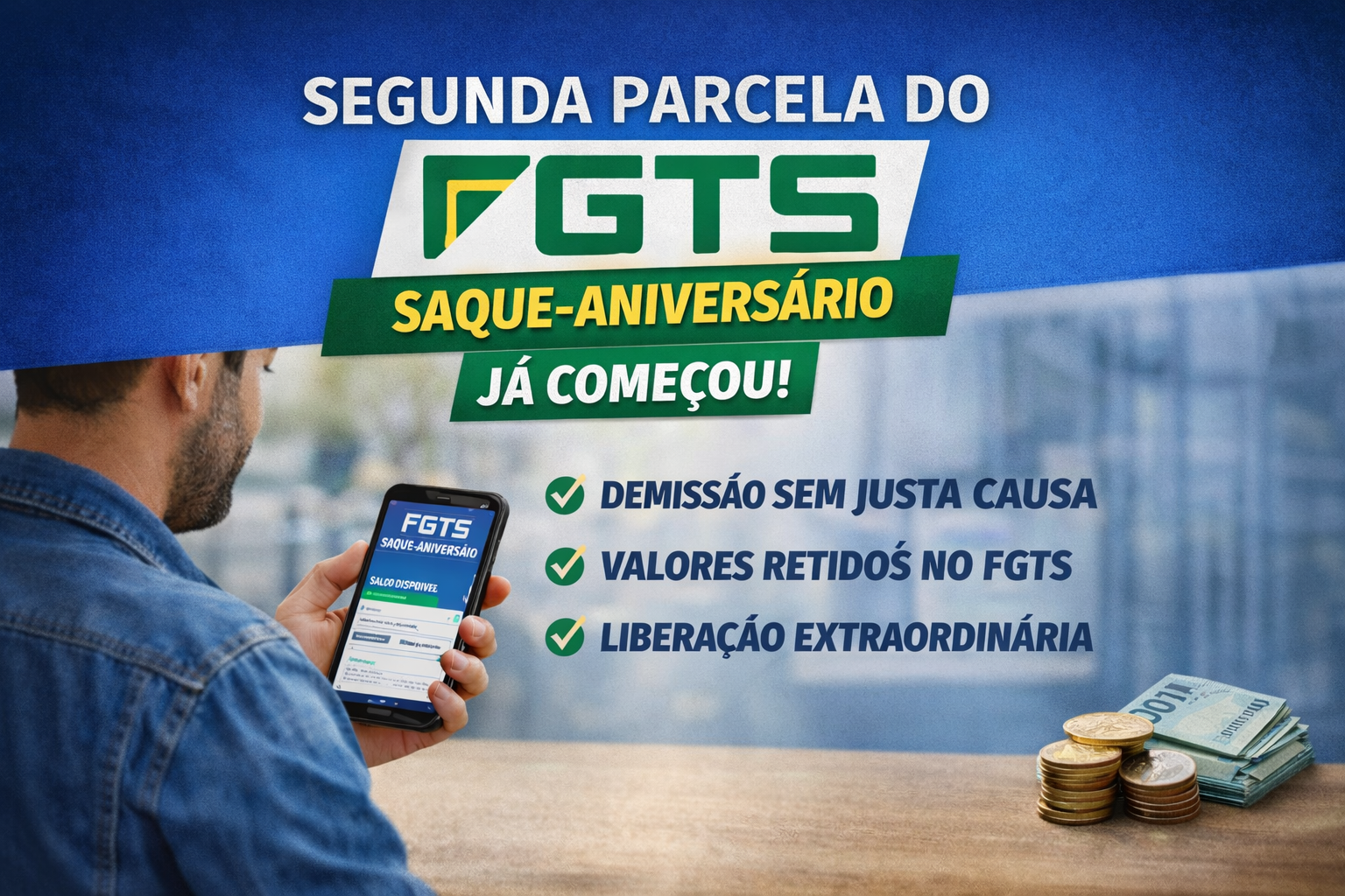 Segunda parcela do FGTS saque-aniversário já começou: veja quem tem direito e como sacar