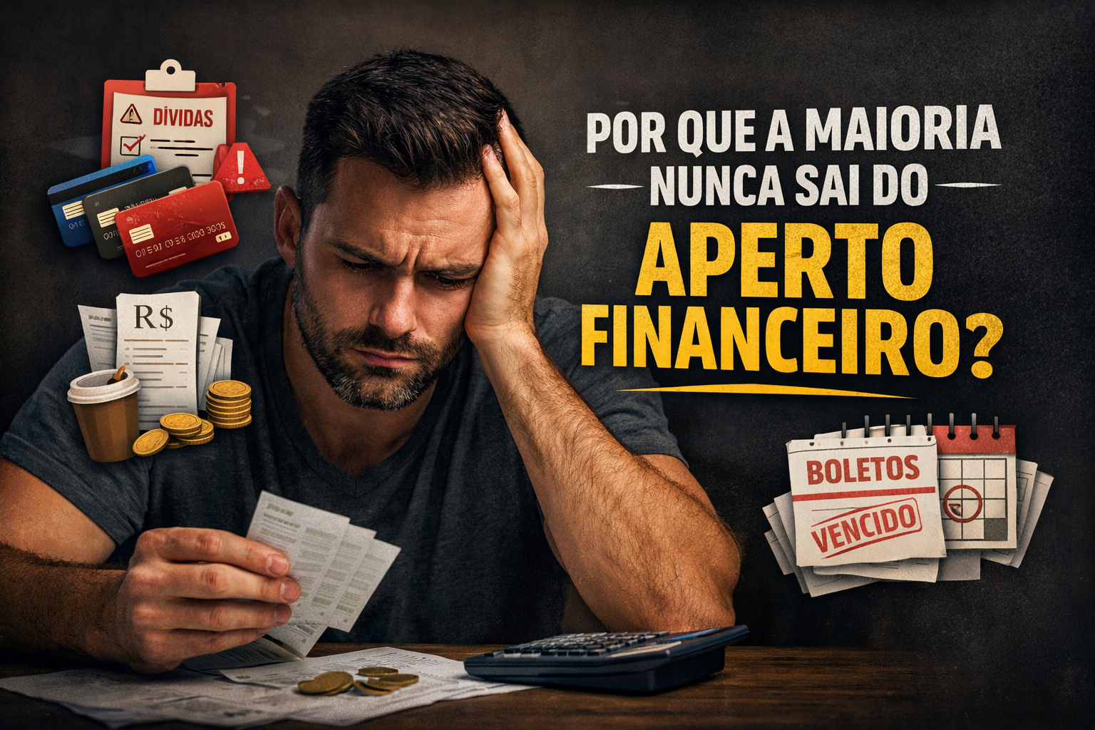 &nbsp;Por que a maioria nunca sai do aperto financeiro (mesmo trabalhando muito)
