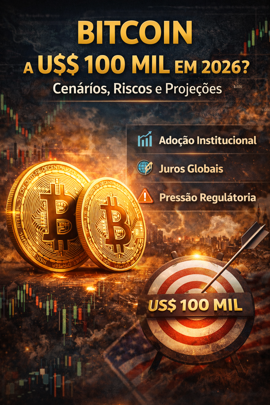 Bitcoin Pode Chegar a US$ 100 Mil em 2026? Cenários, Riscos e Projeções